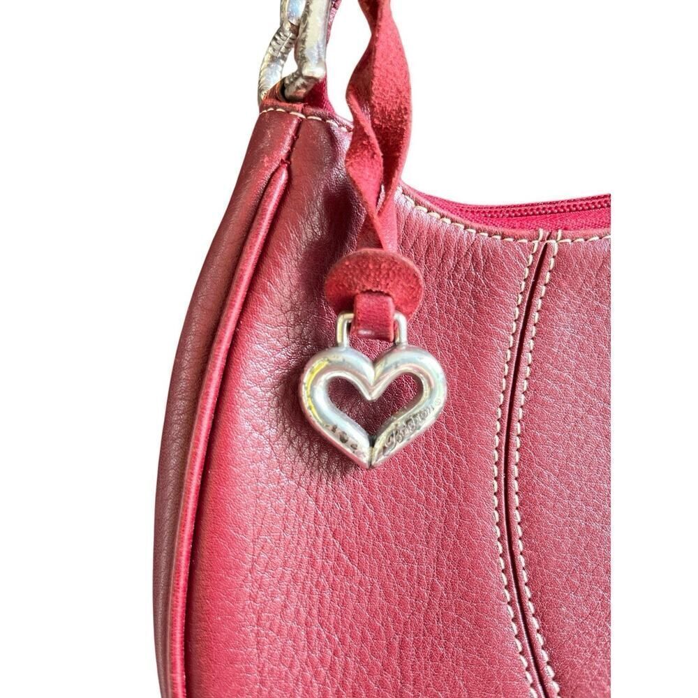 Brighton Hilda Moon Purse Bag Red Leather, Small Shoulder, Embossed READ - Picture 3 of 10